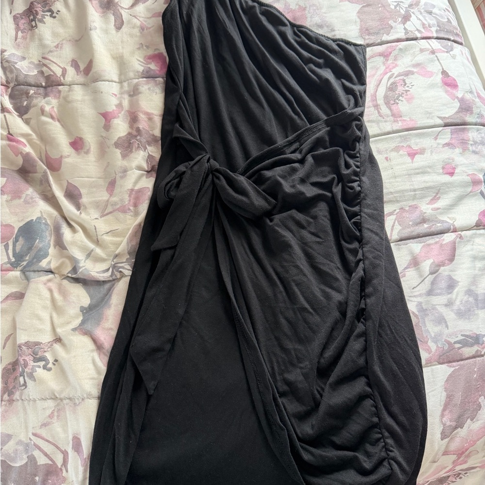 Amazon Black One-Shoulder Dress with Tie Detail